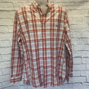 Gant Mens XL 43/44  17 1/2  Button Down LS Madras Regular Fit EUC Please‎ Read